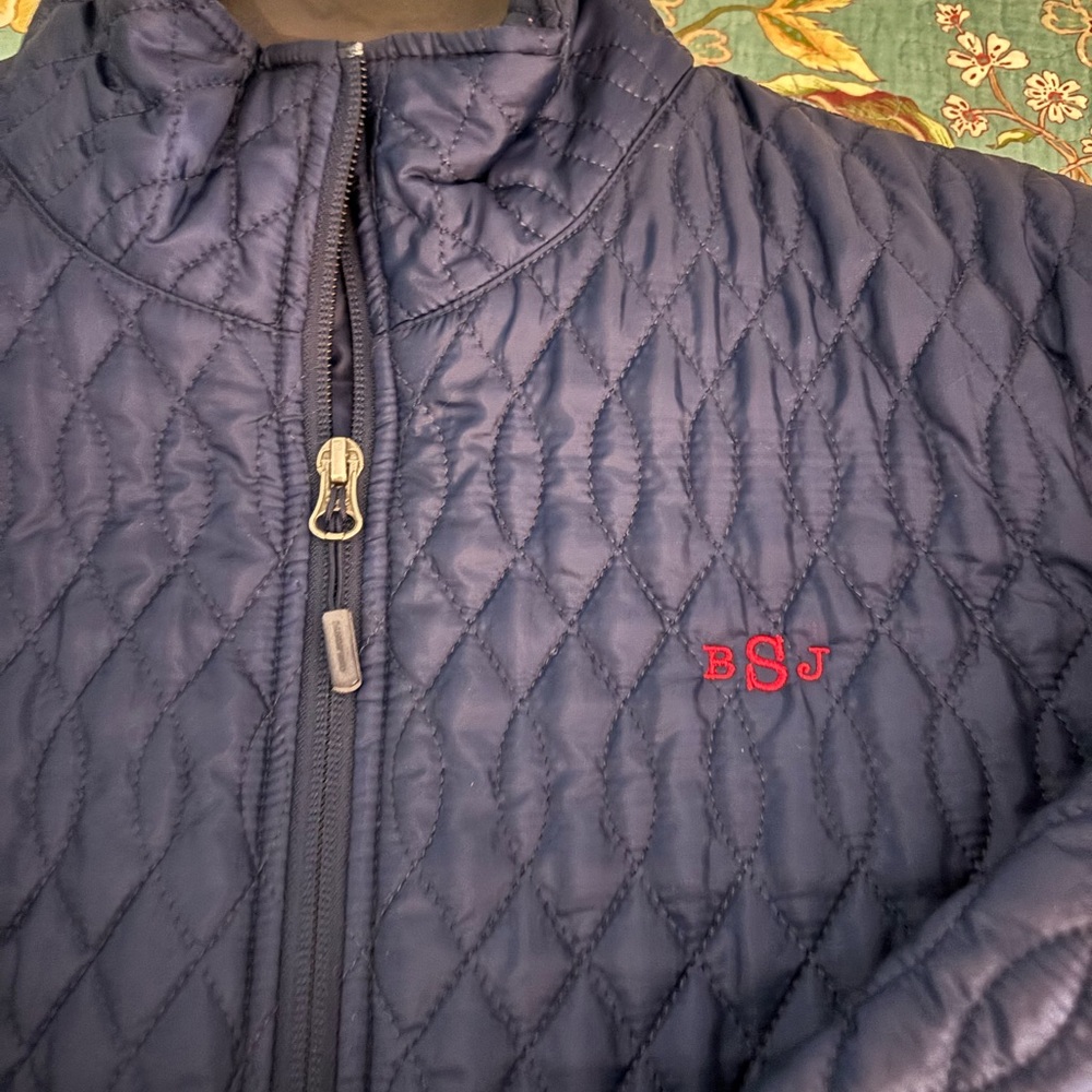 Lands' End Navy Quilted Puffer Jacket